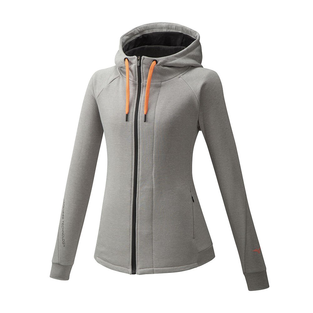 Womens Mizuno Athletic Zip Hoodie Grey Philippines (MFKAJT397)